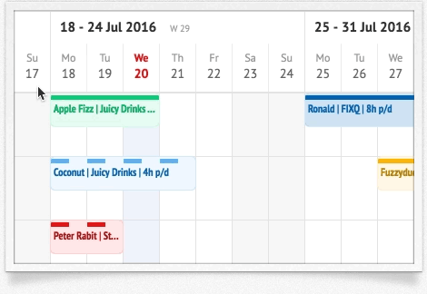 Drag and drop bookings between resources